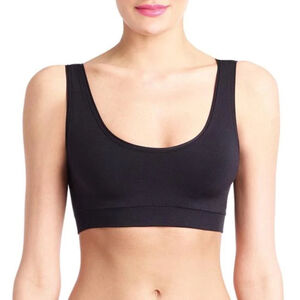 Commando Women's Minimalist Black Wire-Free Seamless Tank Bralette - Size S/M
